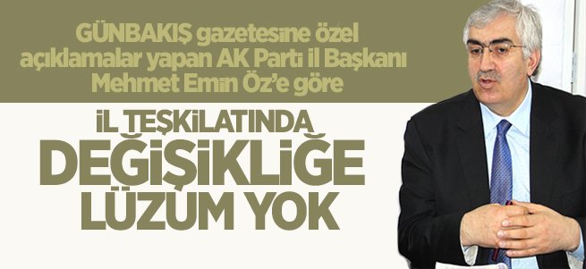 Mehmet Emin Öz: Değişikliğe lüzum yok