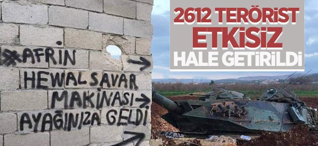 TSK: 2612 terörist etkisiz hale getirildi