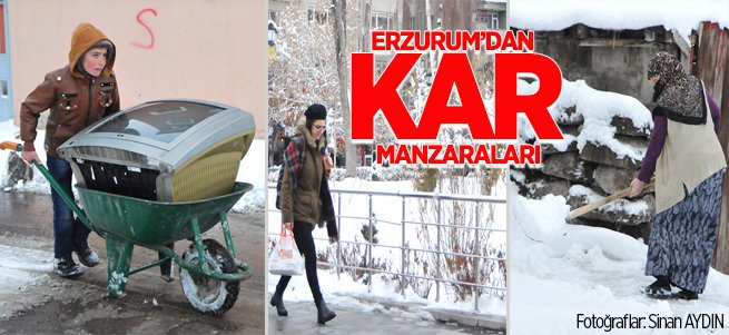 Erzurum'dan kar manzaraları