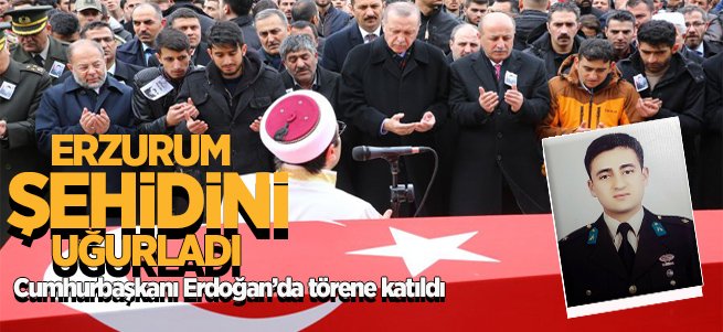 Afrin Şehidini binlerce Erzurumlu uğurladı