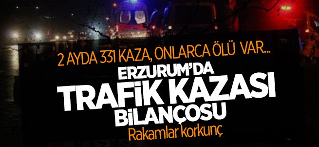 Erzurum'da 2 ayda 331 trafik kazası!