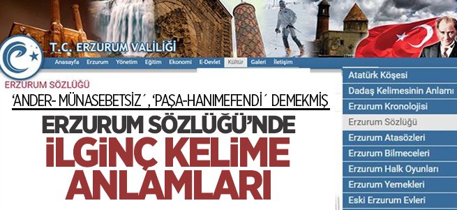 Dadaş sözlüğünde ilginç kelime anlamları