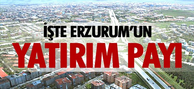 Erzurum'un yatırım payı yüzde 12 oldu
