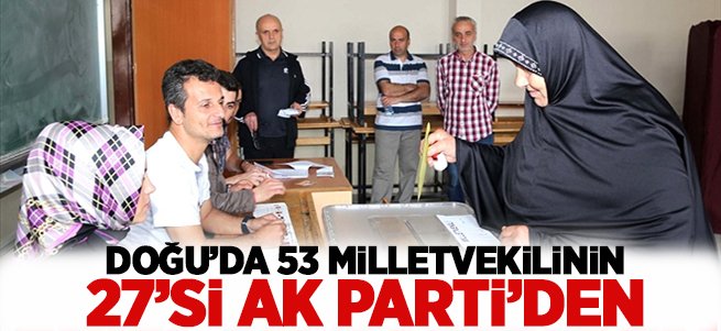 Doğu'da 53 Milletvekilinin 27'si Ak Parti'den