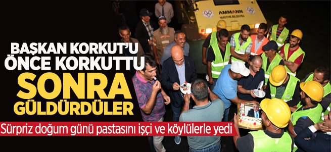 Başkan Korkut'a işçilerden sürpriz doğum günü