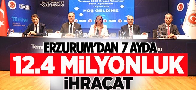 Erzurum'dan 7 ayda 12.4 milyonluk ihracat