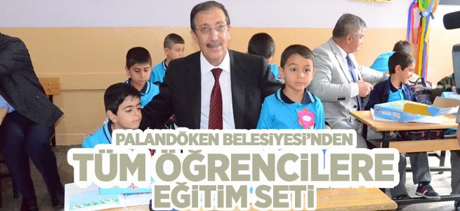 Palandöken Belediyesi’nden öğrencilere eğitim seti 