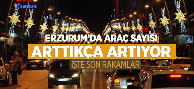 Erzurum'da araç sayısı arttıkça artıyor!