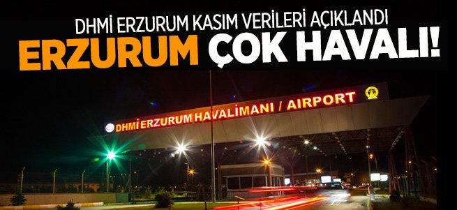 DHMİ Erzurum Kasım Verileri Açıklandı