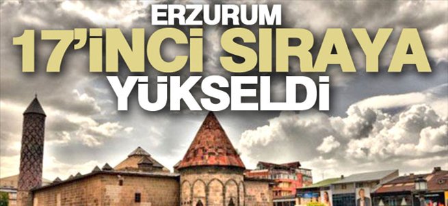 Erzurum 17'inci sıraya yükseldi!