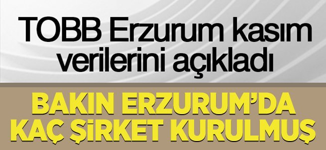 TOBB Erzurum Kasım verilerini açıkladı