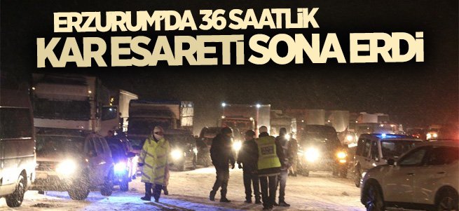 Erzurum’da 36 Saatlik Kar Esareti Sona Erdi