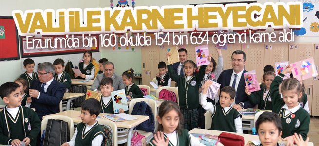 Erzurum'da karne coşkusu vardı