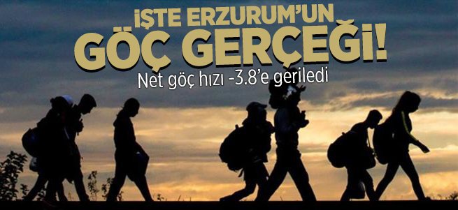 TÜİK Paylaştı! Erzurum'da göç -3.8 geriledi