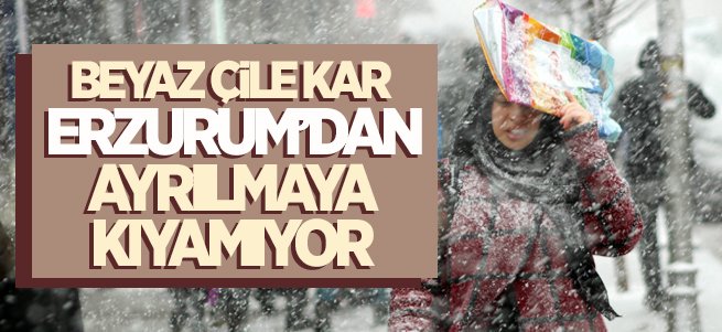 Kar, Erzurum'dan ayrılamıyor...