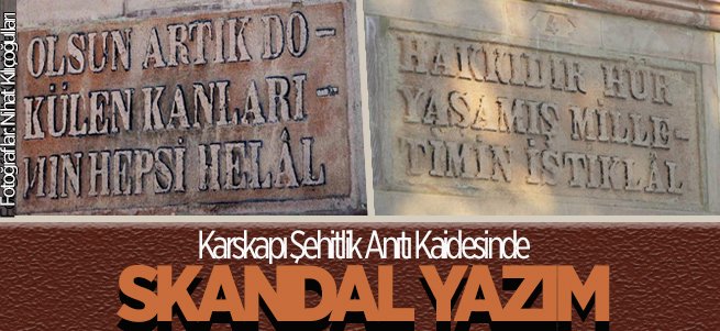 Anıt kaidesinde tepki çeken yazım hataları