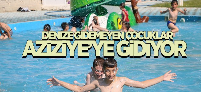 Aziziye’de çocukların oyun havuzlu park keyfi