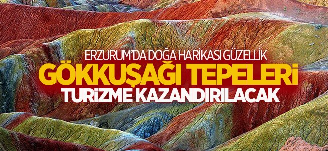 Oltu'daki gökkuşağı tepeleri altın değerinde