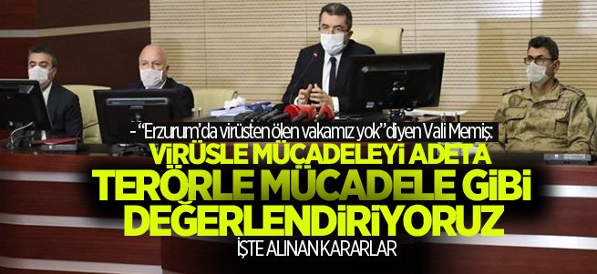 Vali Memiş virüsle mücadele kararlarını açıkladı