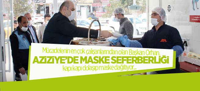 Aziziye ilçesinde maske seferberliği