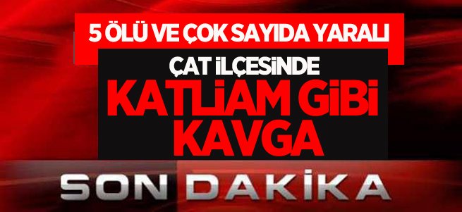 Çat ilçesinde katliam gibi kavga: 5 ölü 4 yaralı