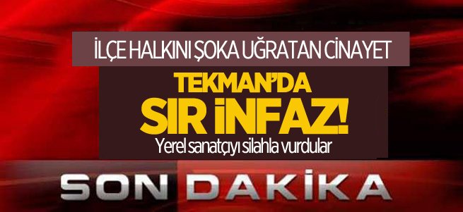 Tekman’da yerel sanatçıya sır infaz!