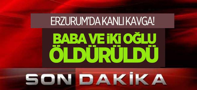 Erzurum’da baba ve iki oğlu öldürüldü 