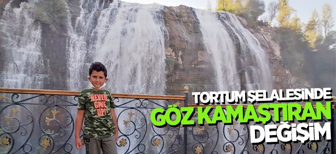 Tortum şelalesinde göz kamaştıran değişim