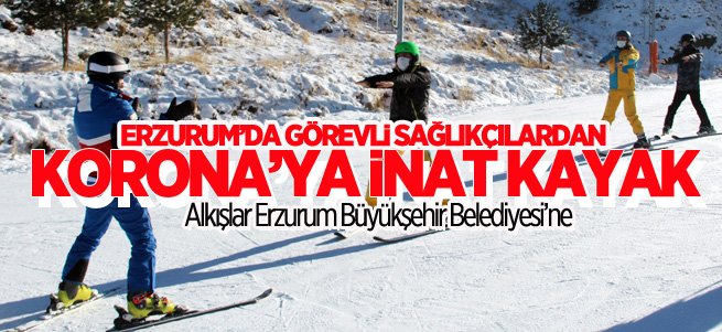 Sağlıkçılara motivasyon için kayak kursu