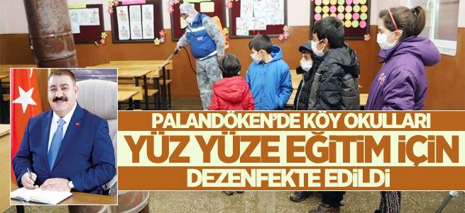 Palandöken belediyesi köy okullarını dezenfekte etti