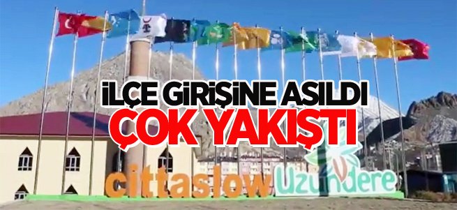 Bu bayraklar Uzundere'ye çok yakıştı