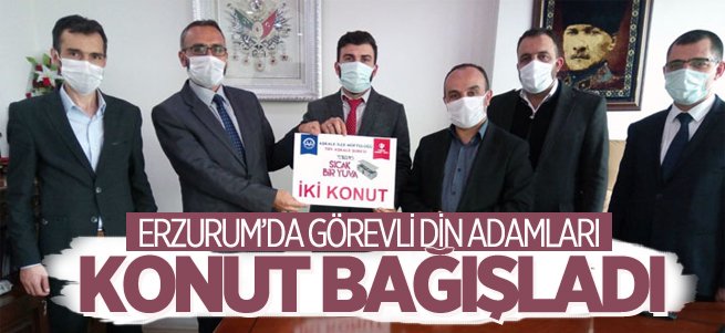 Erzurum’daki din görevlileri konut bağışladı