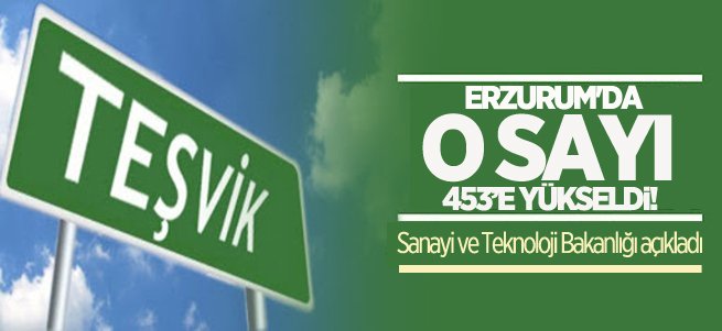 Erzurum’da teşvikli yatırım sayısı 453’e yükseldi