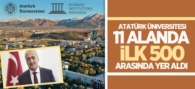 Atatürk Üniversitesi 11 alanda ilk 500'e girdi