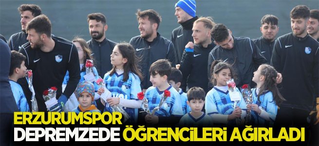 Erzurumspor depremzede öğrencileri ağırladı.