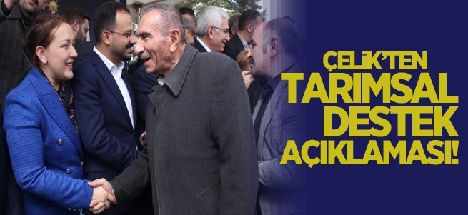 Çelik’ten tarımsal destek açıklaması