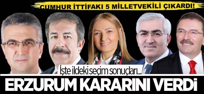 İşte Erzurum’un seçim sonuçları
