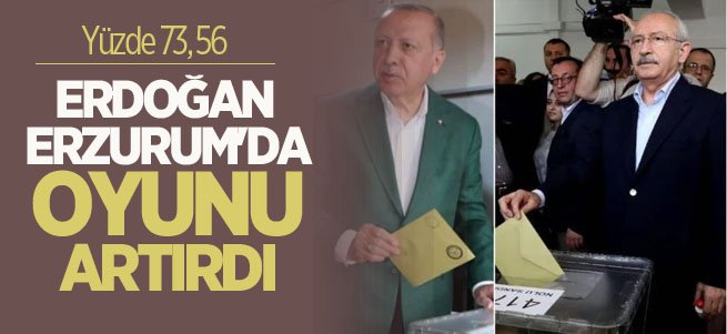 Erdoğan Erzurum'da oyunu yüzde 4,94 artırdı