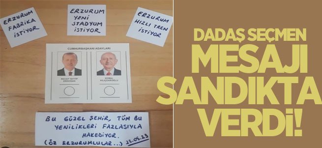 Dadaş seçmen mesajı sandıkta verdi!