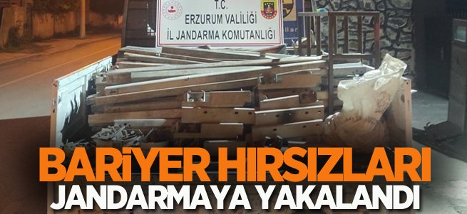 Bariyer hırsızları jandarmaya yakalandı