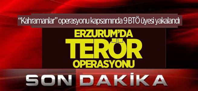 Erzurum'da terör operasyonu: 9 gözaltı