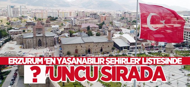 Erzurum 'En Yaşanabilir Şehirler' listesinde 39'uncu sırada