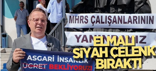 MHRS direnişine Elmalı’dan siyah çelenkli destek