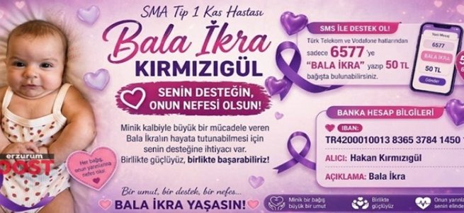 SMA hastası Bala İkra bebek desteklerinizi bekliyor